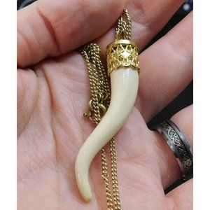 Carved Tusk Necklace